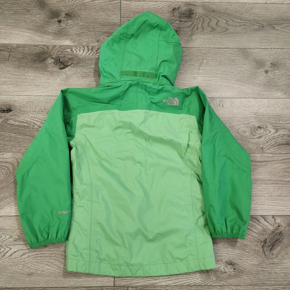 THE NORTH FACE‎ Girls Size XS lightweight hooded Jacket Green Windbreaker